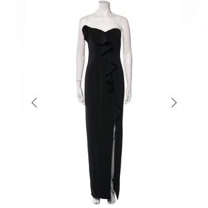 NWT Jay Godfrey Black Steele Shimmer Crepe Strapless Gown Size 6